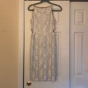 White with silver glitter dress